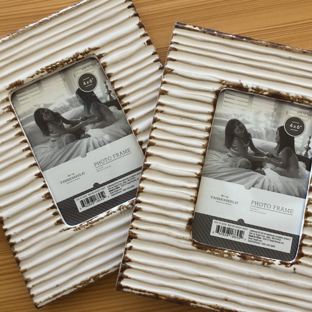New Cream Rustic Ceramic Frames - Set of 2